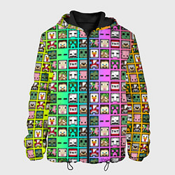Куртка с капюшоном мужская Minecraft characters neon, цвет: 3D-черный