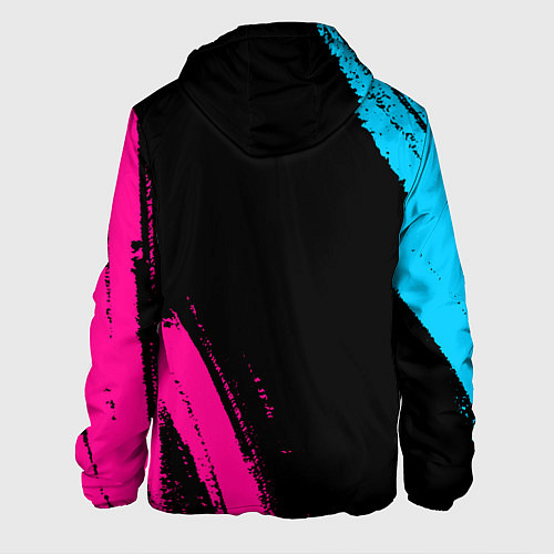 Мужская куртка Manchester City - neon gradient: надпись, символ / 3D-Черный – фото 2