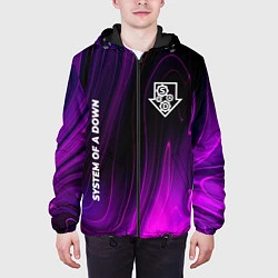 Куртка с капюшоном мужская System of a Down violet plasma, цвет: 3D-черный — фото 2