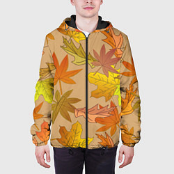 Куртка с капюшоном мужская Осенняя атмосфера, цвет: 3D-черный — фото 2