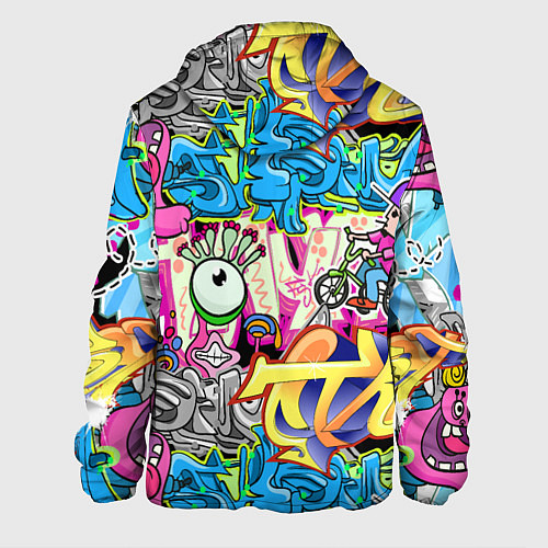 Мужская куртка Велосипедист и глаз граффити / 3D-Белый – фото 2