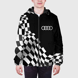 Куртка с капюшоном мужская Audi racing flag, цвет: 3D-черный — фото 2