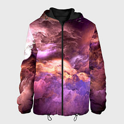 Куртка с капюшоном мужская Необычное фиолетовое облако, цвет: 3D-черный