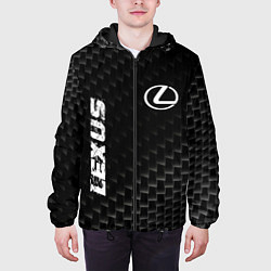 Куртка с капюшоном мужская Lexus карбоновый фон, цвет: 3D-черный — фото 2