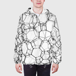 Куртка с капюшоном мужская Матричная сетка, цвет: 3D-белый — фото 2