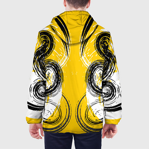 Мужская куртка Абстрактный развод краской по холсту / 3D-Черный – фото 4