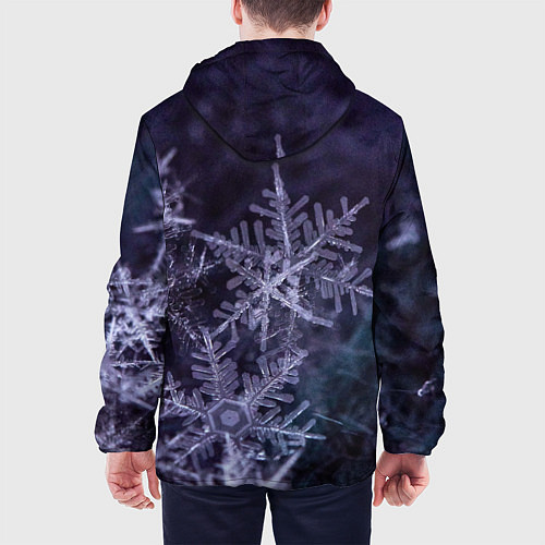 Мужская куртка Снежинки макро фото / 3D-Черный – фото 4