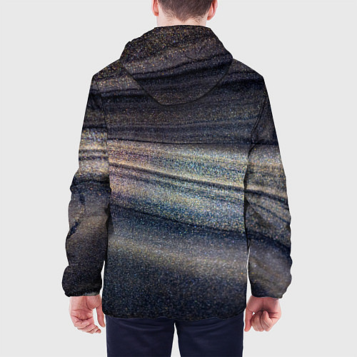 Мужская куртка Волны блестящего тёмного песка / 3D-Черный – фото 4