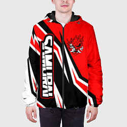 Куртка с капюшоном мужская Samurai - Киберпанк 2077 - Красный спорт, цвет: 3D-черный — фото 2