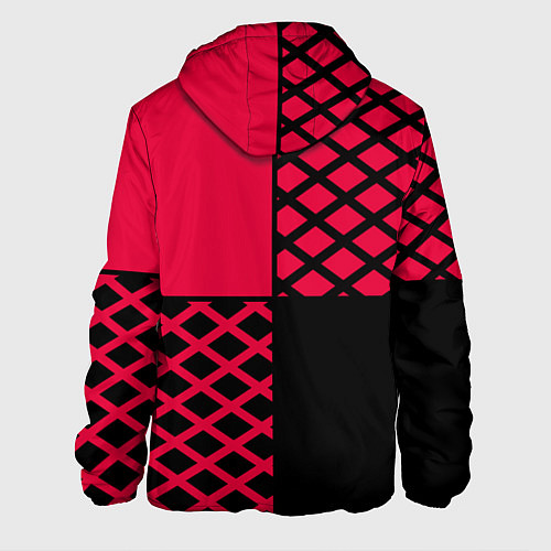 Мужская куртка Черно-красный геометрический узор / 3D-Белый – фото 2