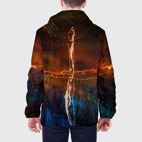 Мужская куртка Тени, блёстки и краски во тьме / 3D-Черный – фото 4