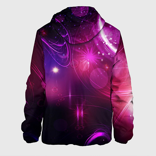 Мужская куртка Фиолетовые неоновые блики / 3D-Белый – фото 2