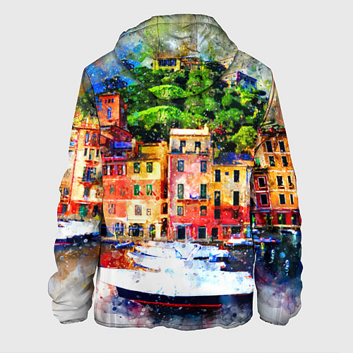 Мужская куртка Картина красочный город / 3D-Белый – фото 2