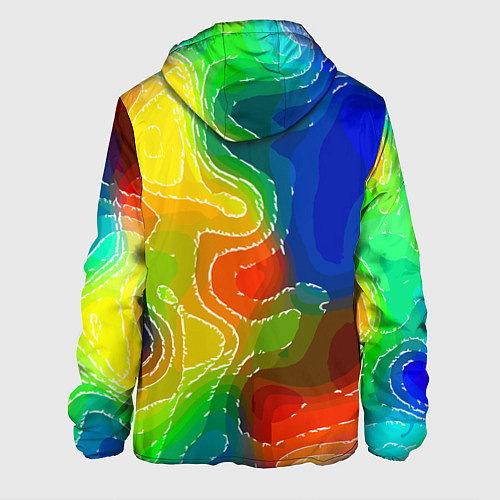 Мужская куртка Разноцветная абстрактная композиция / 3D-Белый – фото 2