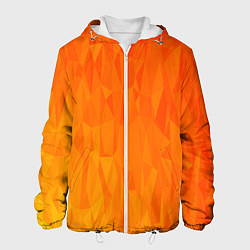 Куртка с капюшоном мужская Абстрактно-огненный узор, цвет: 3D-белый