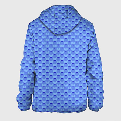 Мужская куртка Синий геометрический узор текстура / 3D-Белый – фото 2
