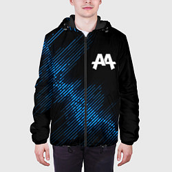 Куртка с капюшоном мужская Asking Alexandria звуковая волна, цвет: 3D-черный — фото 2