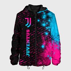 Куртка с капюшоном мужская Juventus - neon gradient: по-вертикали, цвет: 3D-черный