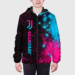 Куртка с капюшоном мужская Juventus - neon gradient: по-вертикали, цвет: 3D-черный — фото 2