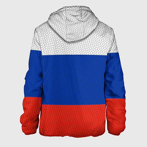 Мужская куртка Триколор - флаг России плетёный / 3D-Белый – фото 2