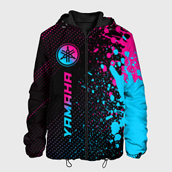Куртка с капюшоном мужская Yamaha - neon gradient: по-вертикали, цвет: 3D-черный