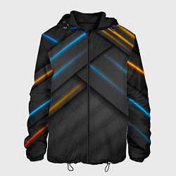 Куртка с капюшоном мужская Переплетение полос, цвет: 3D-черный