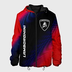 Куртка с капюшоном мужская Lamborghini красный карбон, цвет: 3D-черный