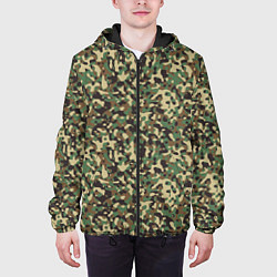 Куртка с капюшоном мужская Камуфляж Woodland мелкий, цвет: 3D-черный — фото 2