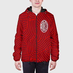 Куртка с капюшоном мужская AC Milan отпечатки, цвет: 3D-черный — фото 2