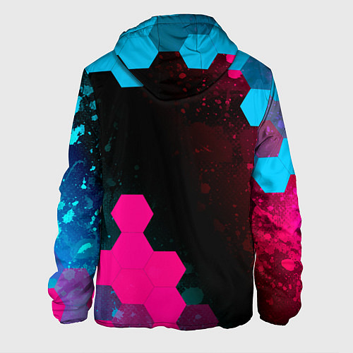 Мужская куртка Skoda - neon gradient: надпись, символ / 3D-Черный – фото 2