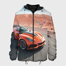Куртка с капюшоном мужская Chevrolet Corvette - Motorsport - Desert, цвет: 3D-черный