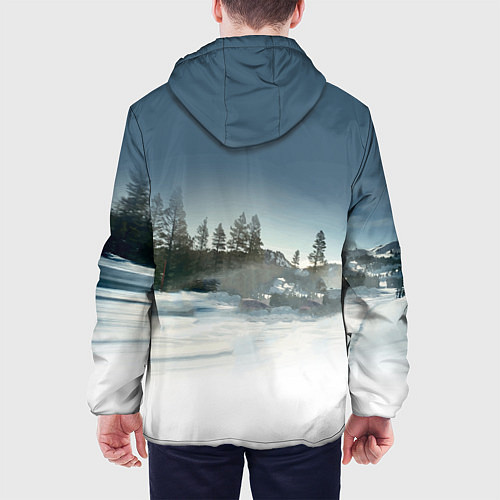 Мужская куртка Крутая бэха мчится по лесной дороге / 3D-Черный – фото 4
