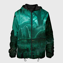 Куртка с капюшоном мужская Причал у болота, цвет: 3D-черный