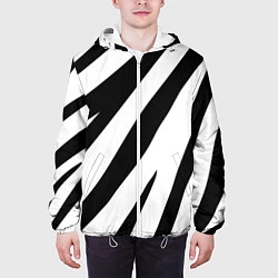 Куртка с капюшоном мужская Камуфляж зебры, цвет: 3D-белый — фото 2