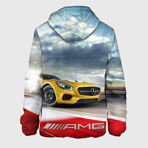 Мужская куртка Mercedes AMG V8 Biturbo на трассе / 3D-Белый – фото 2