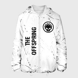 Куртка с капюшоном мужская The Offspring glitch на светлом фоне: надпись, сим, цвет: 3D-белый