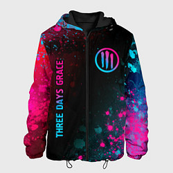 Мужская куртка Three Days Grace - neon gradient: надпись, символ