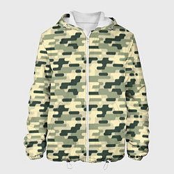 Куртка с капюшоном мужская Камуфляж танковый мелкий, цвет: 3D-белый