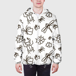 Куртка с капюшоном мужская Bugs pattern, цвет: 3D-белый — фото 2