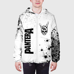 Куртка с капюшоном мужская Pantera и рок символ на светлом фоне, цвет: 3D-белый — фото 2