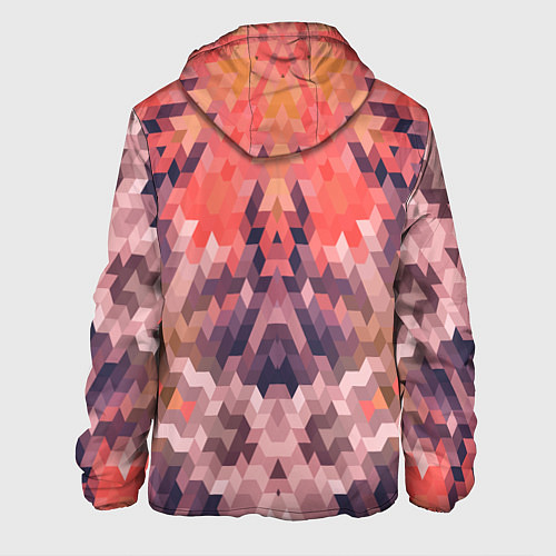 Мужская куртка Оранжево-коричневый абстрактный геометрический узо / 3D-Белый – фото 2
