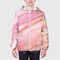 Куртка с капюшоном мужская Коралловый мрамор, цвет: 3D-белый — фото 2
