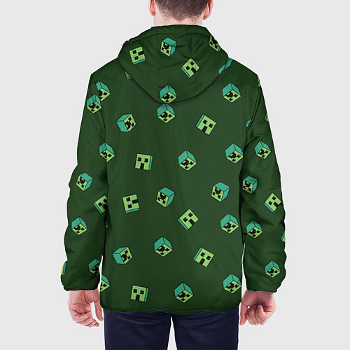Мужская куртка Minecraft - зеленые лица / 3D-Черный – фото 4