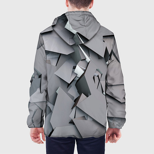 Мужская куртка Металлическая хаотичная броня / 3D-Черный – фото 4