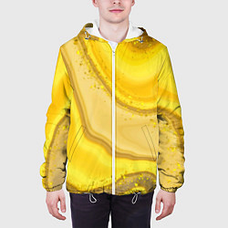 Куртка с капюшоном мужская Сладкий янтарный мед, цвет: 3D-белый — фото 2