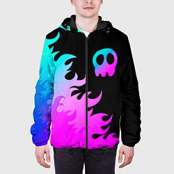 Куртка с капюшоном мужская Babymetal неоновый огонь, цвет: 3D-черный — фото 2