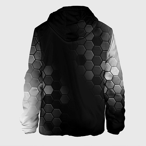 Мужская куртка God of War glitch на темном фоне: надпись, символ / 3D-Черный – фото 2