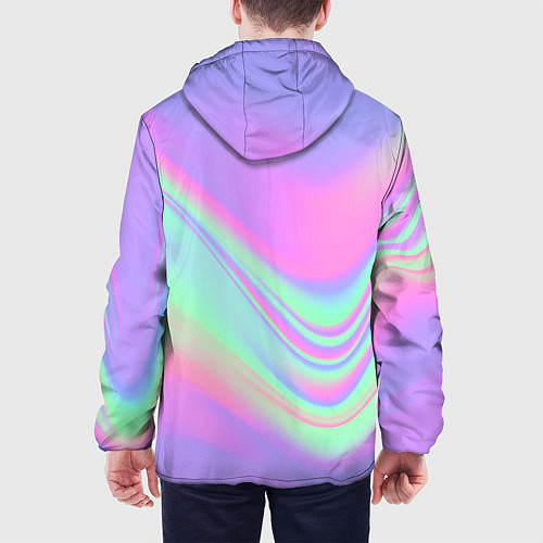 Мужская куртка Цветные волны / 3D-Черный – фото 4