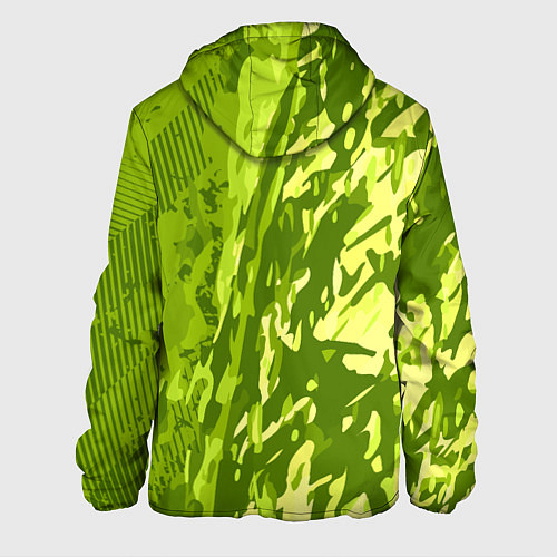 Мужская куртка Зеленый абстрактный камуфляж / 3D-Белый – фото 2