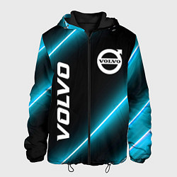 Куртка с капюшоном мужская Volvo неоновые лампы, цвет: 3D-черный